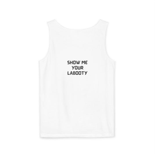 Playful Graphic Tank Top with Bunny Design, Funny Summer Top, Unisex Casual Shirt, Gift for Friends, Beachwear, Party Apparel